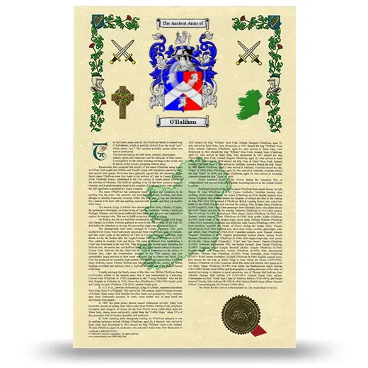 O'Halihan Armorial History with Coat of Arms