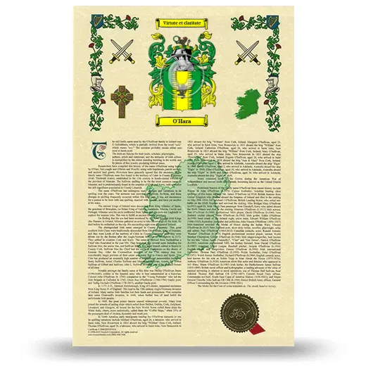 O'Hara Armorial History with Coat of Arms