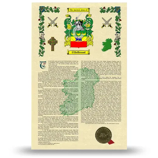 O'Hefferand Armorial History with Coat of Arms