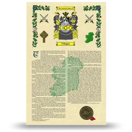 O'Hogan Armorial History with Coat of Arms