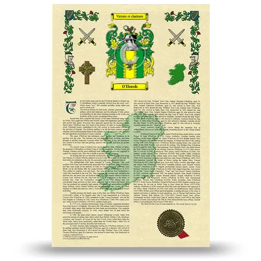O'Horoh Armorial History with Coat of Arms