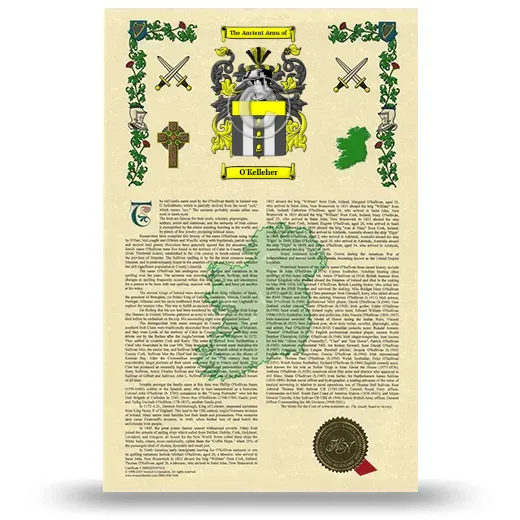 O'Kelleher Armorial History with Coat of Arms