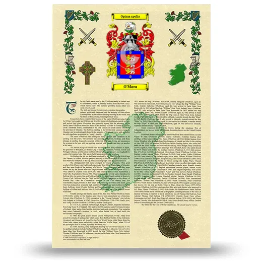 O'Mara Armorial History with Coat of Arms