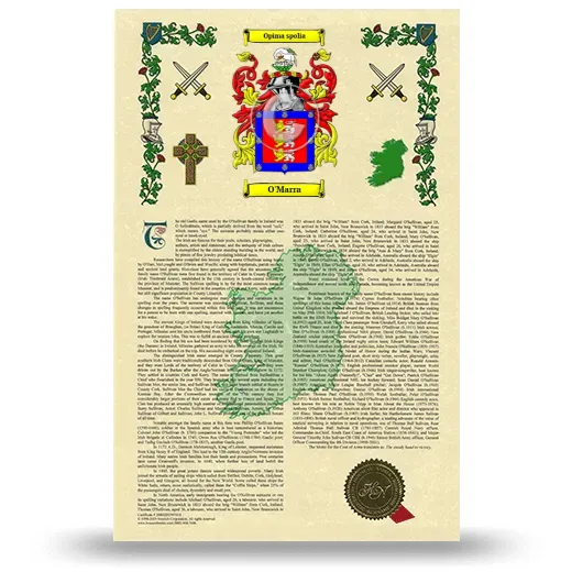 O'Marra Armorial History with Coat of Arms