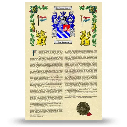Van Vessem Armorial History with Coat of Arms