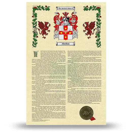 Abadam Armorial History with Coat of Arms