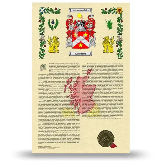 Abordeyn Armorial History with Coat of Arms