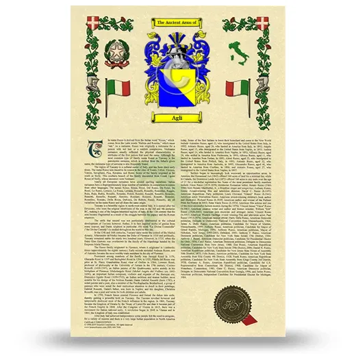Agli Armorial History with Coat of Arms