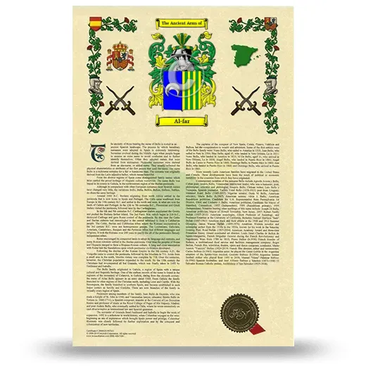 Al-far Armorial History with Coat of Arms
