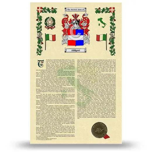 Aldigeri Armorial History with Coat of Arms