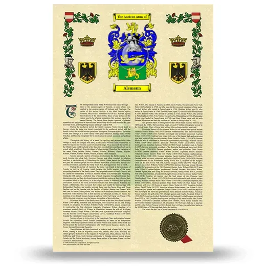Alemann Armorial History with Coat of Arms