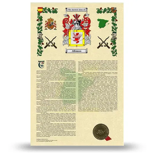 Alfonsos Armorial History with Coat of Arms