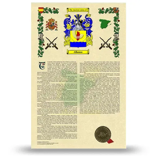Alhama Armorial History with Coat of Arms