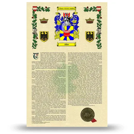 Alire Armorial History with Coat of Arms