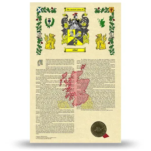 Allaf Armorial History with Coat of Arms