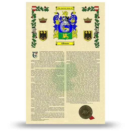 Alleman Armorial History with Coat of Arms