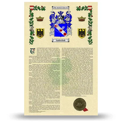 Andrechuk Armorial History with Coat of Arms