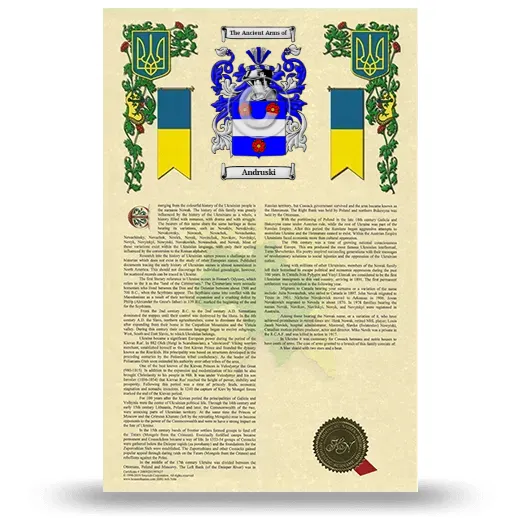 Andruski Armorial History with Coat of Arms
