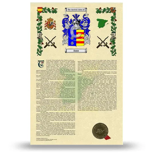 Ansa Armorial History with Coat of Arms