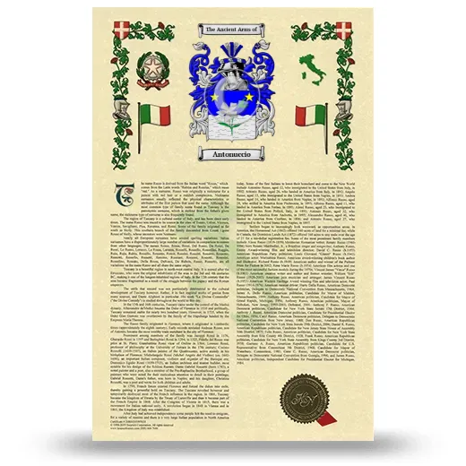 Antonuccio Armorial History with Coat of Arms