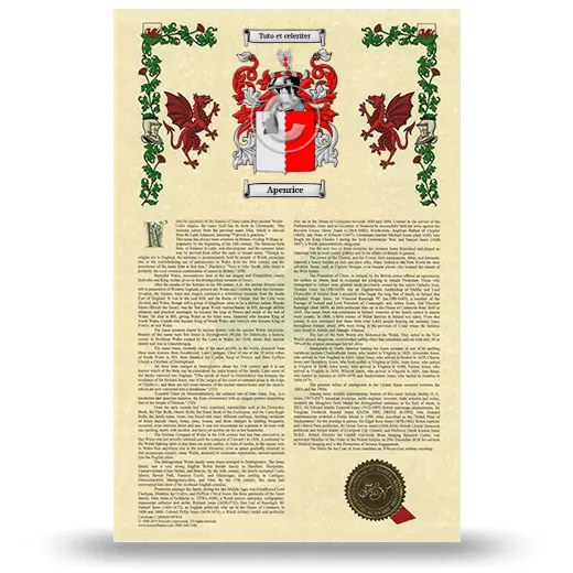 Apenrice Armorial History with Coat of Arms