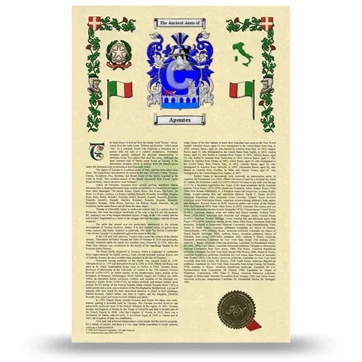 Apontes Armorial History with Coat of Arms