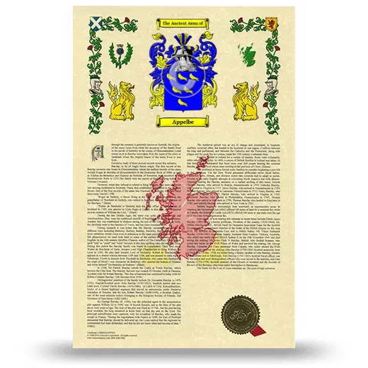 Appelbe Armorial History with Coat of Arms