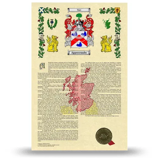 Appercrumby Armorial History with Coat of Arms