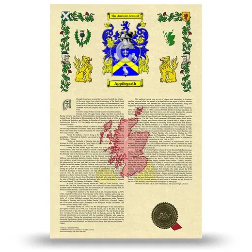 Appilegarth Armorial History with Coat of Arms