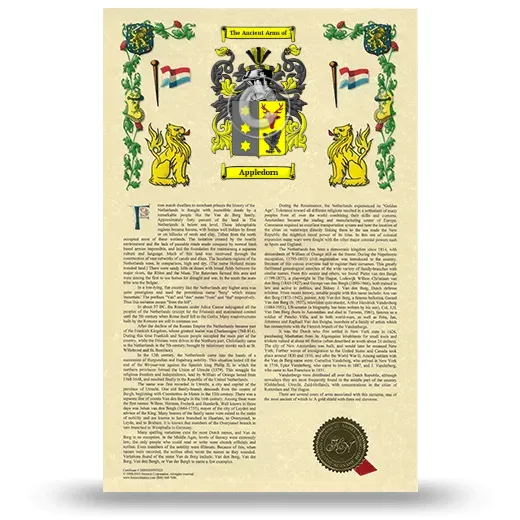 Appledorn Armorial History with Coat of Arms