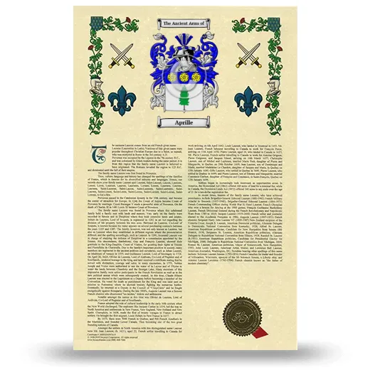 Aprille Armorial History with Coat of Arms