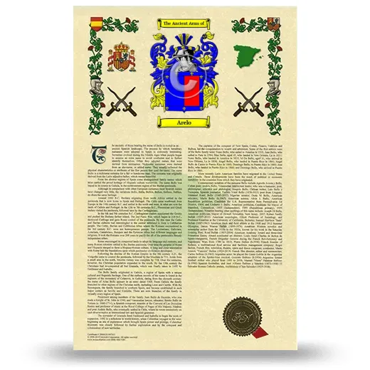 Arelo Armorial History with Coat of Arms