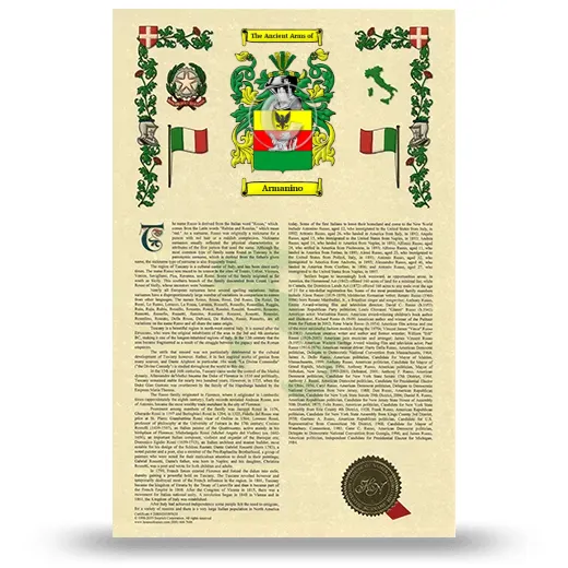 Armanino Armorial History with Coat of Arms