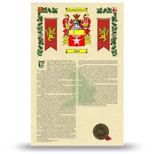 Arnes Armorial History with Coat of Arms