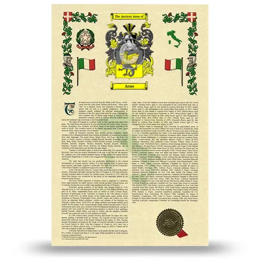 Arno Armorial History with Coat of Arms