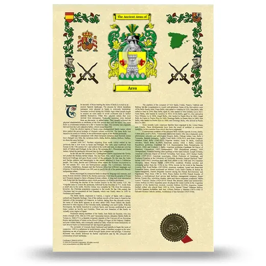 Arsu Armorial History with Coat of Arms