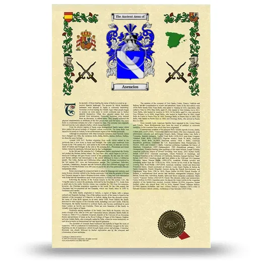 Asencios Armorial History with Coat of Arms