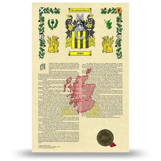 Athel Armorial History with Coat of Arms