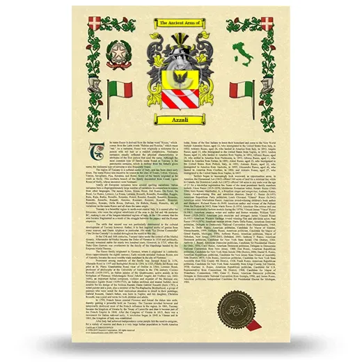Azzali Armorial History with Coat of Arms