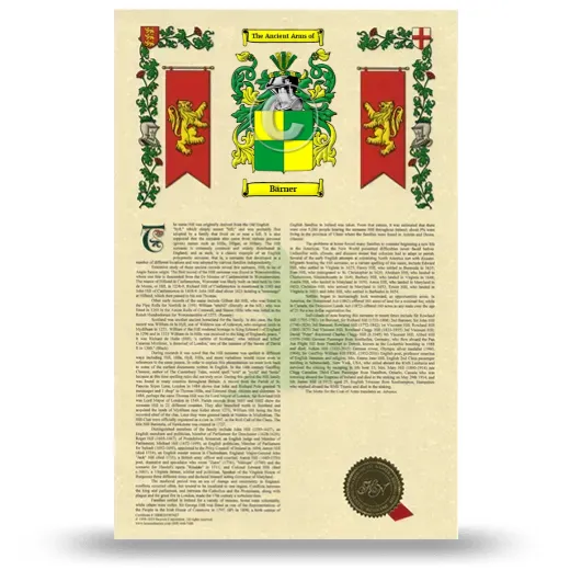 Bärner Armorial History with Coat of Arms