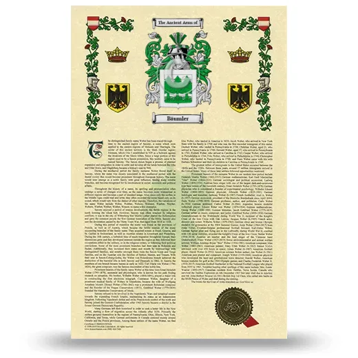 Bäumler Armorial History with Coat of Arms