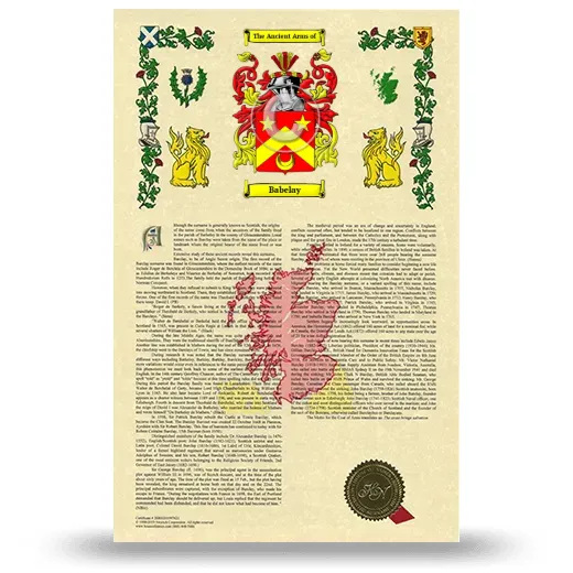 Babelay Armorial History with Coat of Arms