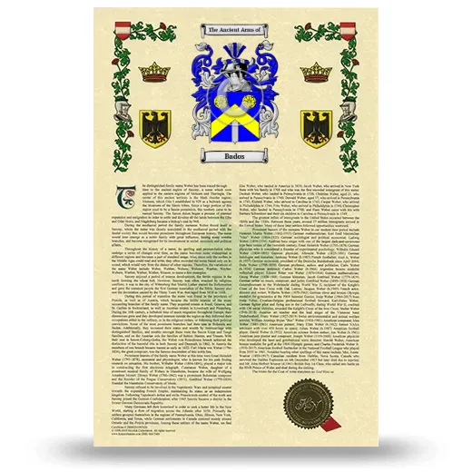 Bados Armorial History with Coat of Arms