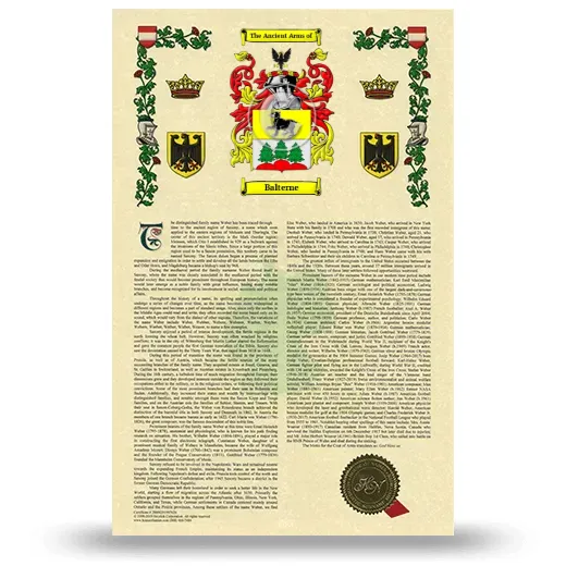 Balterne Armorial History with Coat of Arms