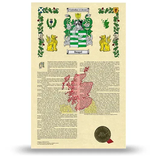 Bangal Armorial History with Coat of Arms