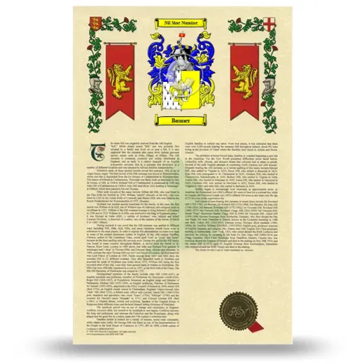 Banner Armorial History with Coat of Arms
