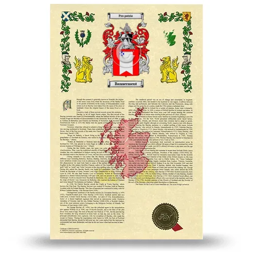 Bannerment Armorial History with Coat of Arms