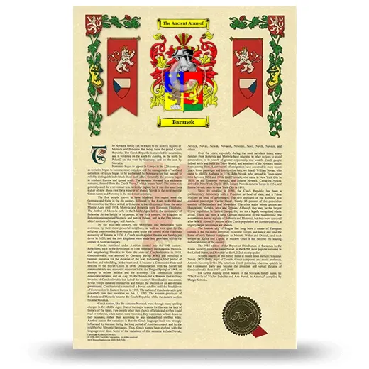 Baranek Armorial History with Coat of Arms