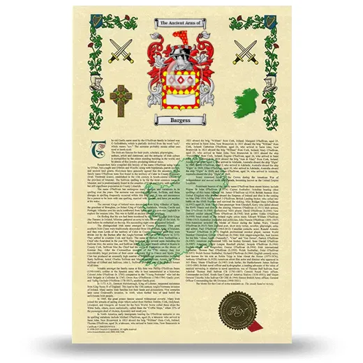 Bargess Armorial History with Coat of Arms
