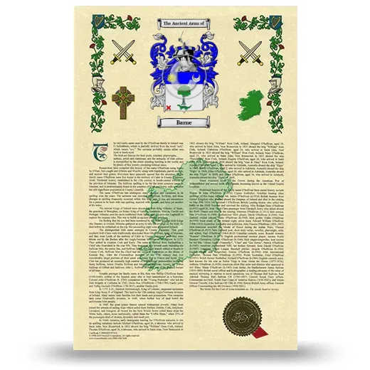 Barne Armorial History with Coat of Arms